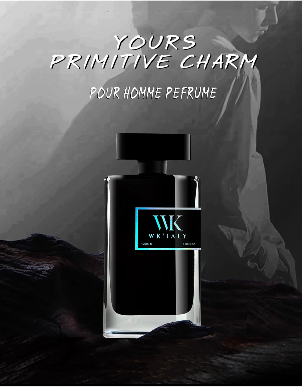 WK JALY Eau De Parfum For Men, With Notes of Bergamot, Woody, Rosemary, Men's Cologne Perfume, Long Lasting Scent, 120ml/4 oz