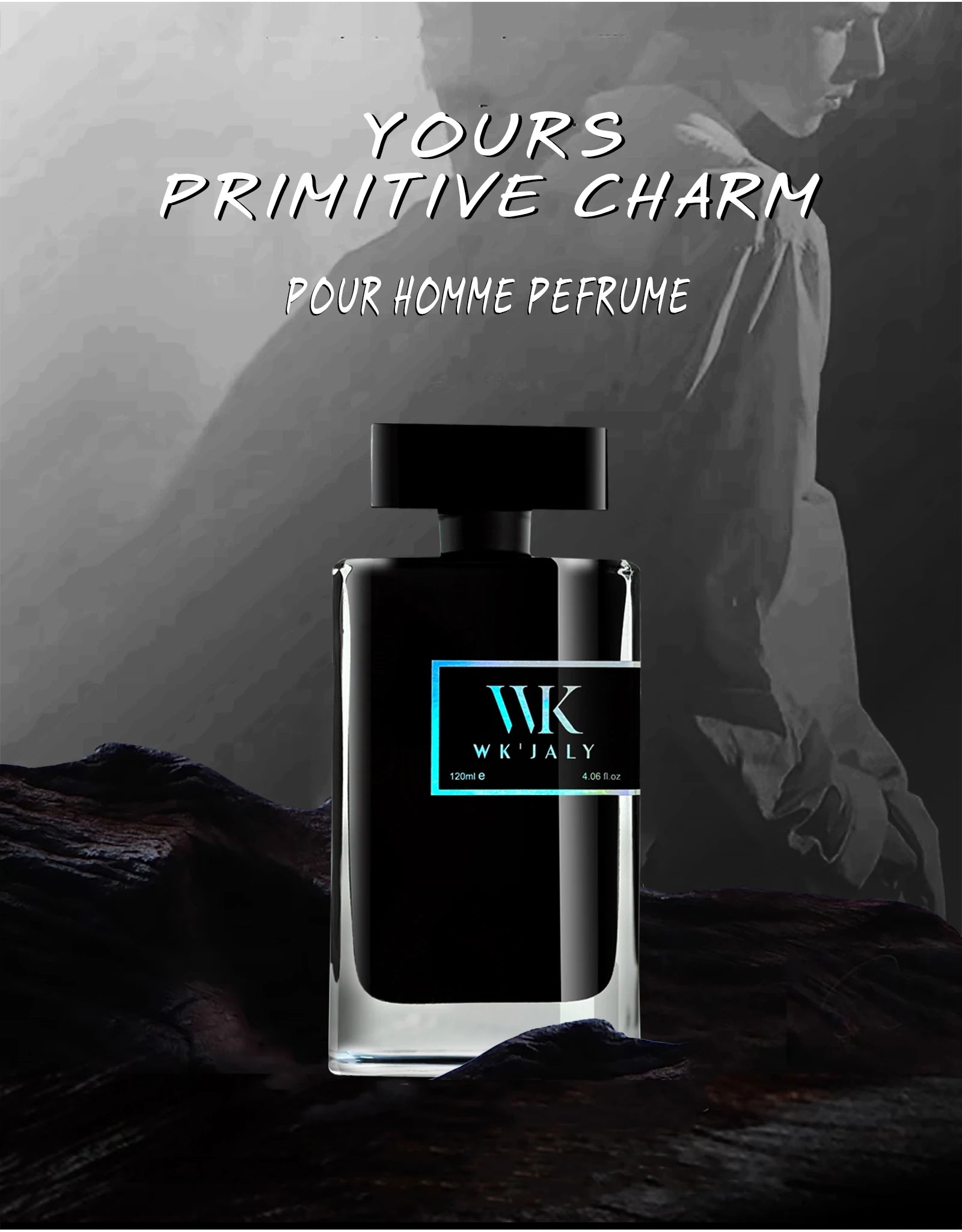 WK JALY Eau De Parfum For Men, With Notes of Bergamot, Woody, Rosemary, Men's Cologne Perfume, Long Lasting Scent, 120ml/4 oz