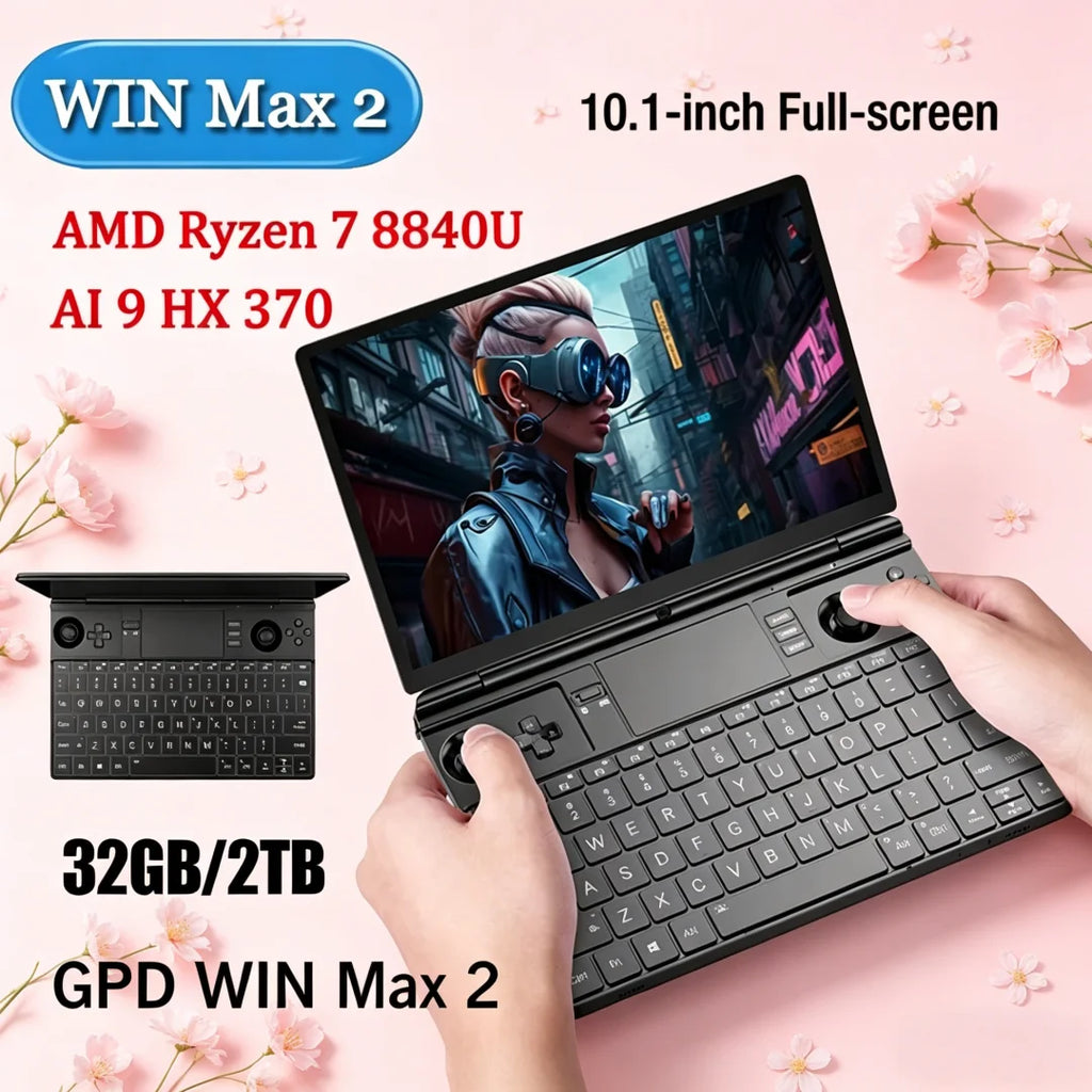 Vital Dominant GPD 2026 WIN Max 2 Gaming Laptop Mini PC 32GB RAM 1TB/2TB SSD AMD 8840U CPU AI9 HX370 Processor 2022 Model