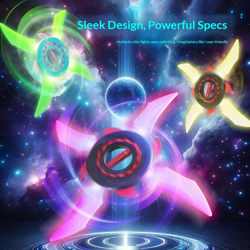 Light Up Ninja Star Fidget Spinner Colorful Led Lights Switchable Long Lasting Easy To Play Rotating Toy Boys Kids Birthday Gift