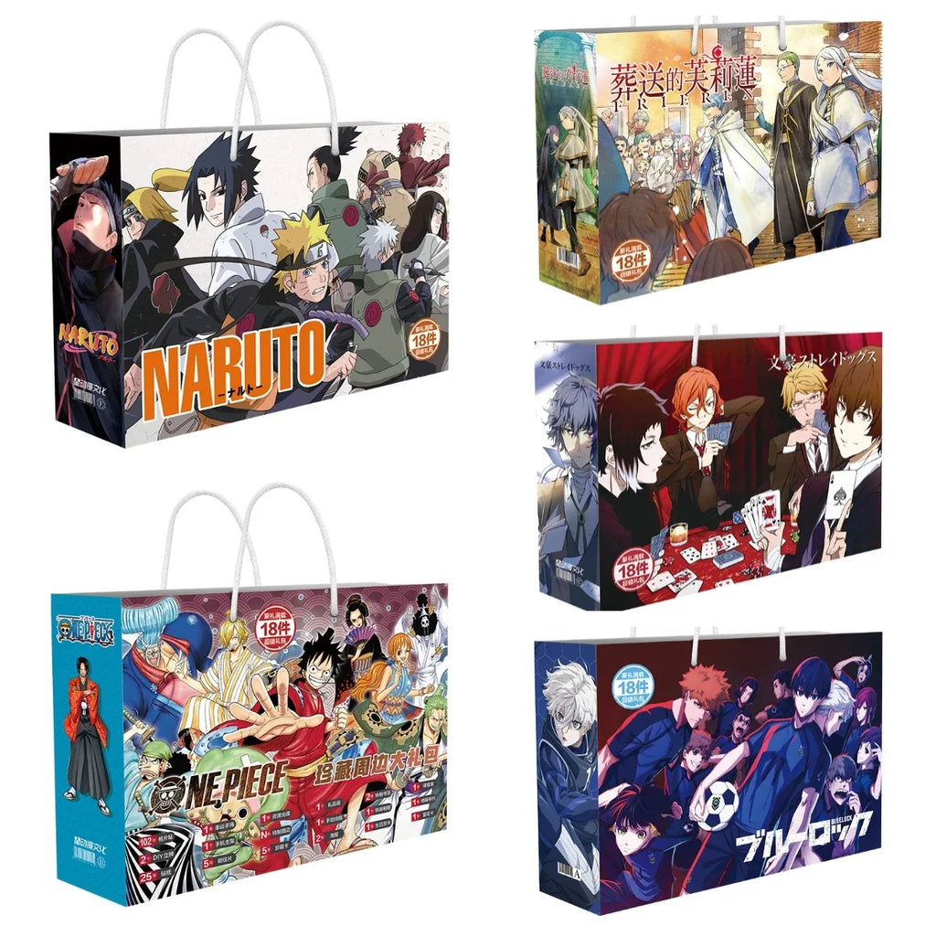 Anime Lucky Gift Bag Stray dogs ONE PIECE Genshin Impact Collection Toy Include Postcard Poster Bookmark Sleeves