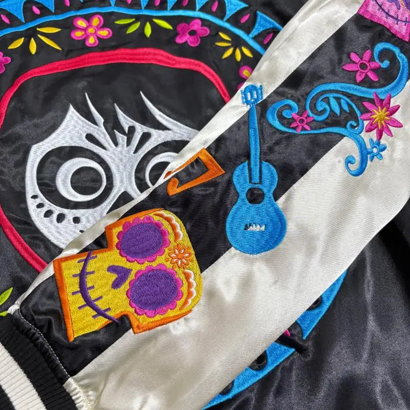 Premium Sukajan Hamahiga Full Embroidery Patchwork Jacket Outerwear Color Block Youth Trend Standard Fit Long Sleeve Zipper C...