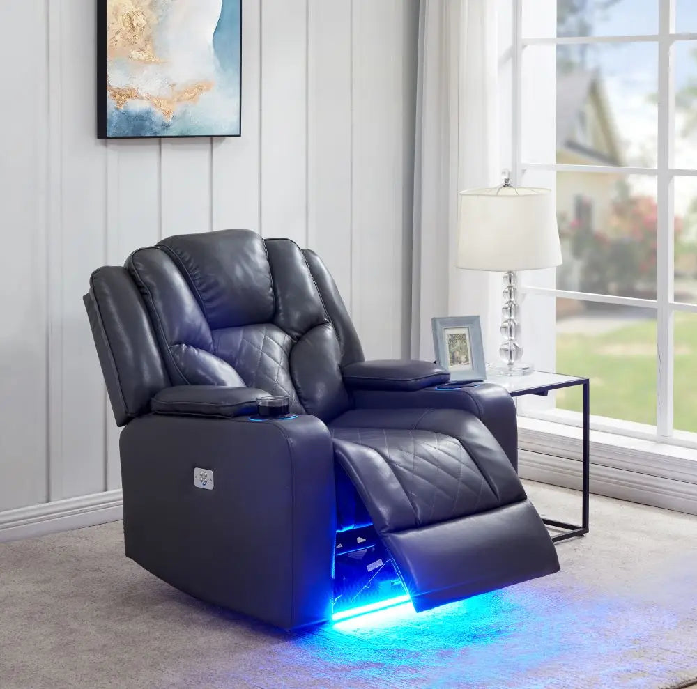sofas modernos smart Living Room sofas home Furniture set Electric Recliner Sofa Set with usb Power led Leather sectional couch