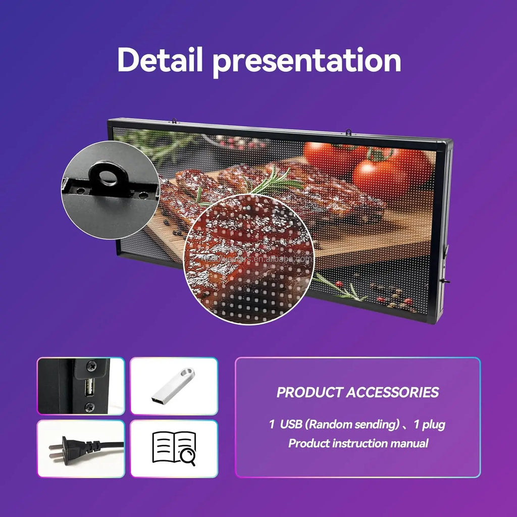 US 110V P10/P5/P6 Light Emitting Diode Display Panel Signage Restaurant Store IP65 Shopping Center Programmable Mobile