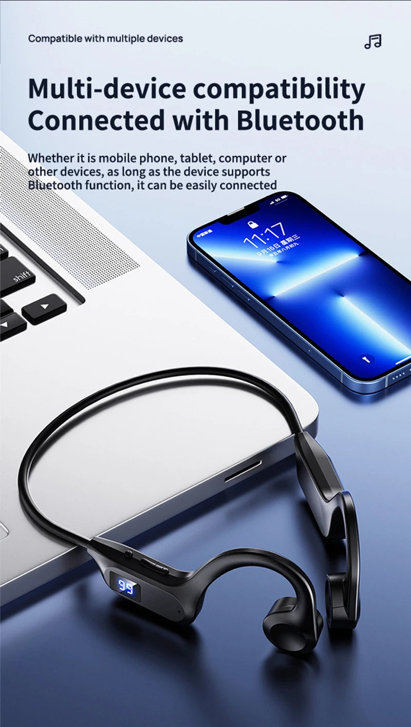 Hot X7 X8 Real Bone Conduction Sport Headphone Wireless Earphone Bluetooth-Compatible Headset Hands-free with Mic for Swimming