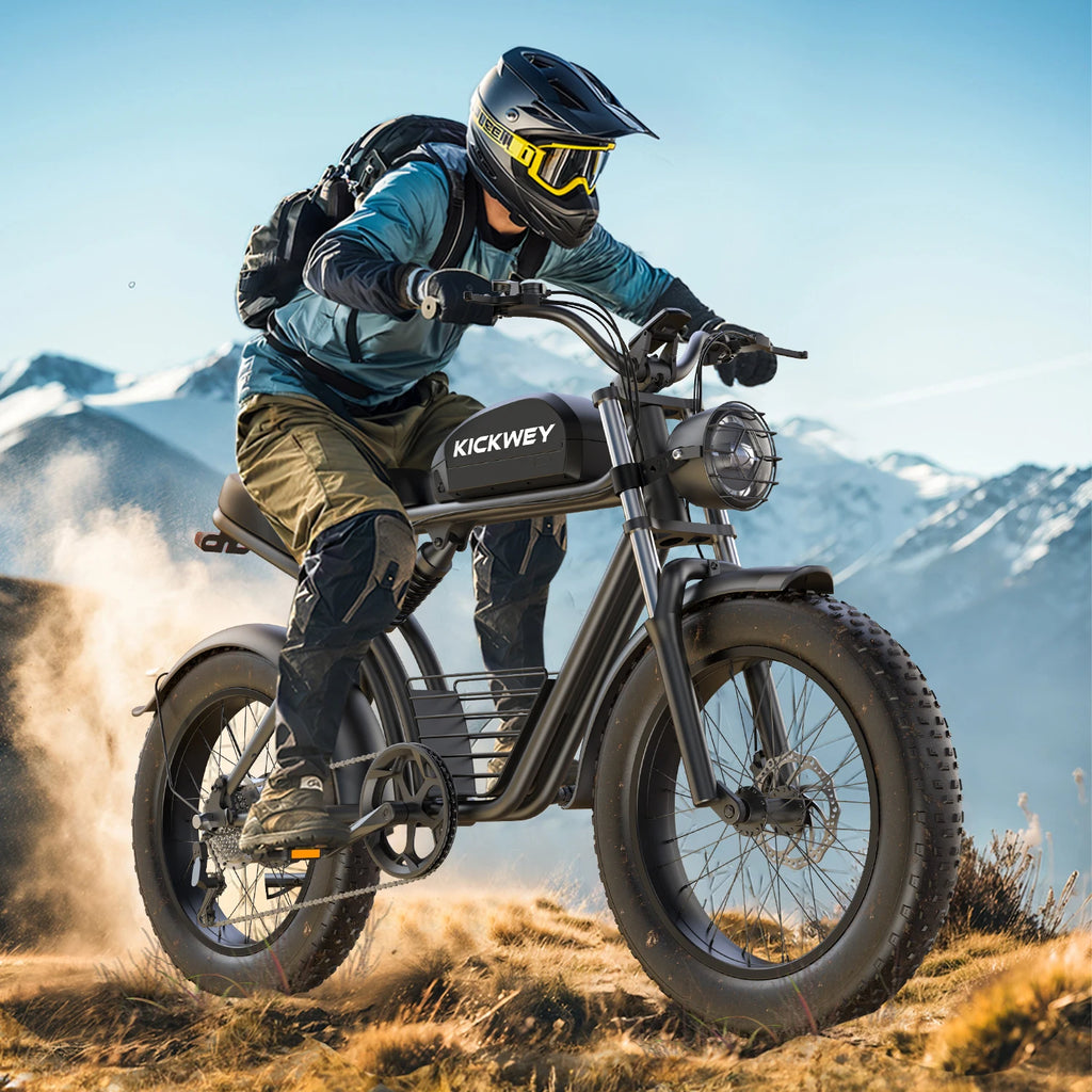 Kickwey K7 Adult Electric Bicycle 1500w 48V23ah Ebike 46km/h Mountain Electric Bike 20" Fat Tire Dirtbike Motorcycle E Bike
