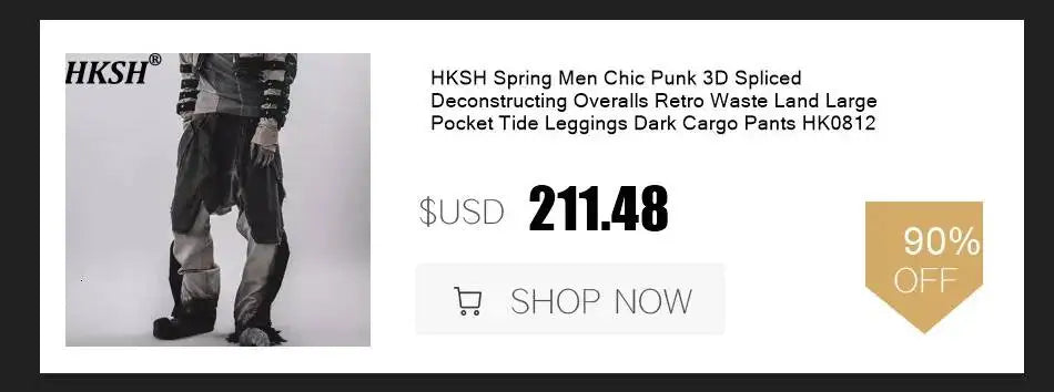 HKSH Original Niche Design Spring Summer Men Floral Casual Pants Simple Light Luxury Waste Land Women Chic Ins Punk Vibe HK22699