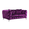 Purple Velvet Loveseat Sofa Chair, Elegant Two-Seater Couch for Living Room, Stylish Home Furniture, Cozy Seating Solution for