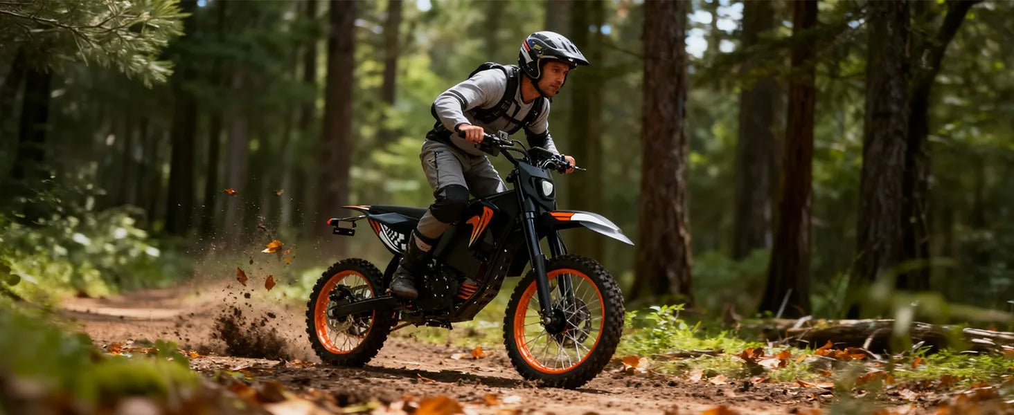Fat E-Bike 60V 28Ah Off-Road E-Motorcycle 50 MPH 4000W Electric Dirt Bike US