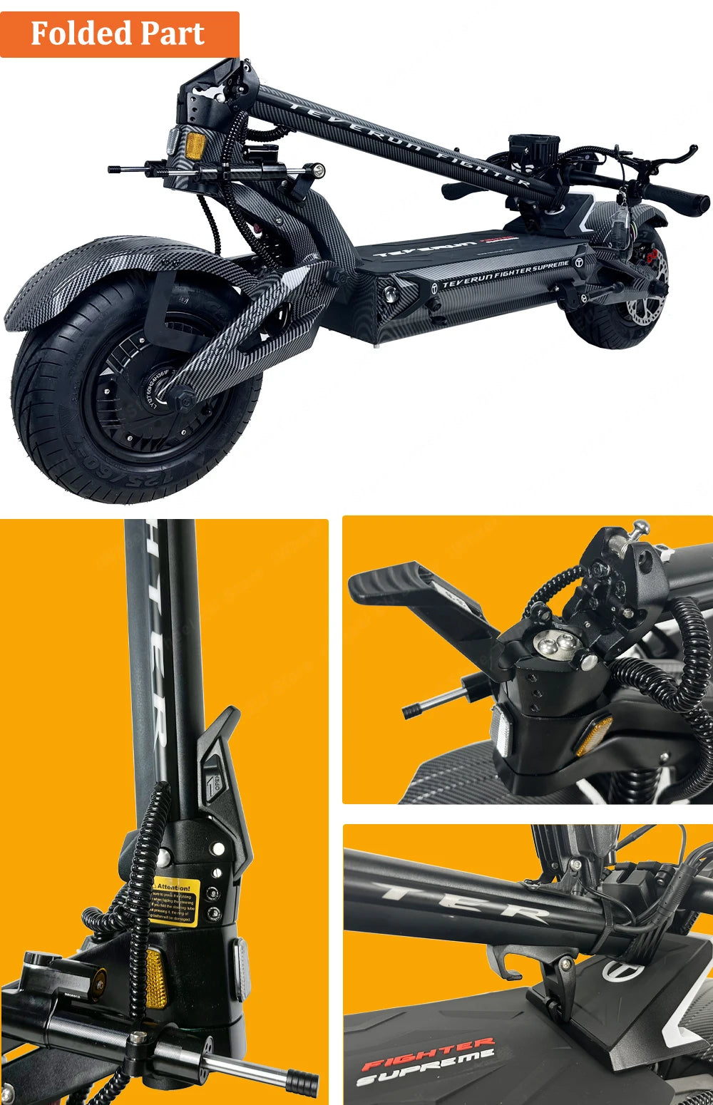 Original Teverun Fighter 7260R 72V 60Ah V4 Peak Power 15000W Motor With GPS PKE Max Speed 120KM/H n Electric Scooter