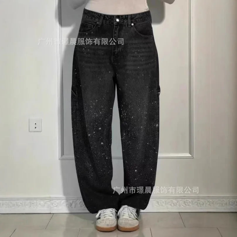 2025 Spring New Simple Loose Straight Jeans Europe and America