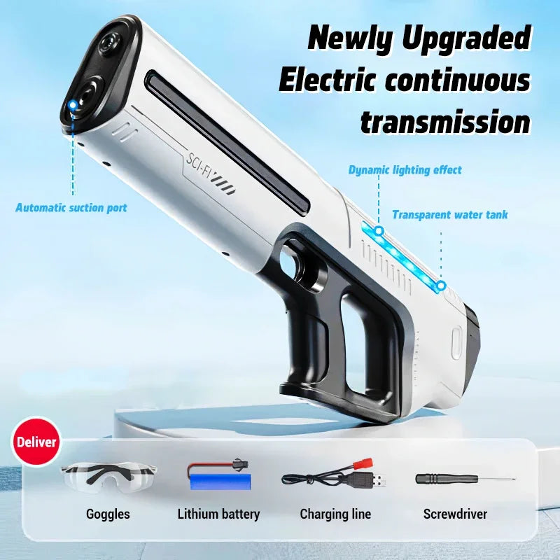 Electric Automatic Water Storage Gun Toys Portable Children Summer Beach Outdoor Fight Fantasy Spray Gun Toys Boy Kid Adult Game