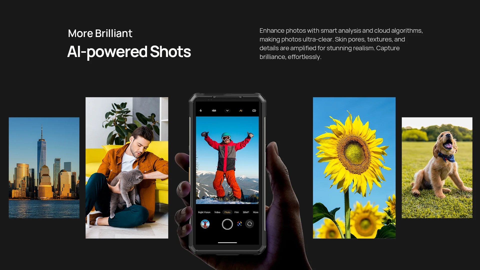 Ulefone Armor 34 Pro Plus 5G AI Rugged Phone  6.95" 25500mAh 32GB+512GB Built-in Projector 120Hz NFC Dimensity 7400X Smartphone