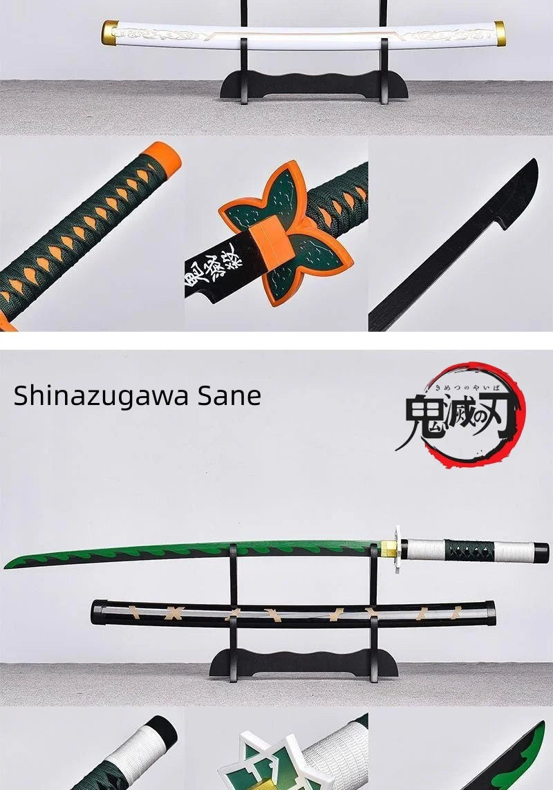 104cm Japanese Katana Samurai Sword Accessory Demon Slayer Katana Tanjirou Sword Kimetsu No Yaiba Iron Ninja Knife Cosplay Toy