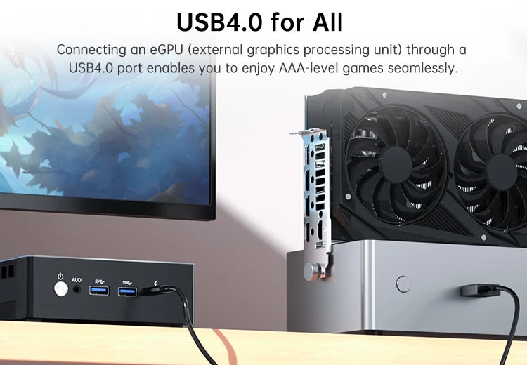 AMD Ryzen 9 7940HS 64GB DDR5 2TB NVMe WiFi6 Gaming Mini Pcs 4USB Type-C For 4K Streaming And LOW Power Supply Desktop Computer
