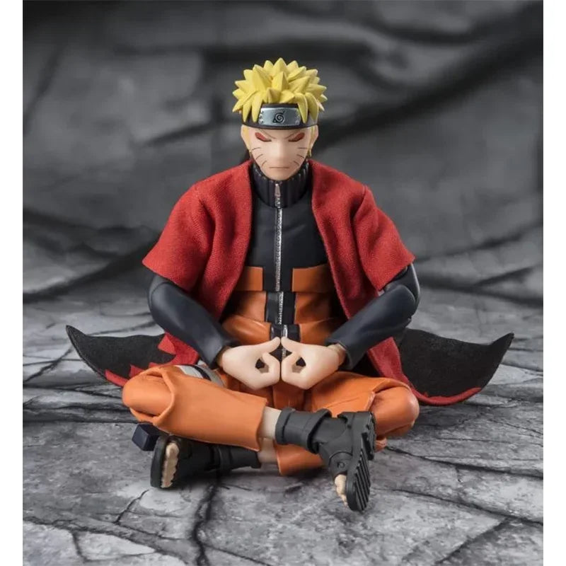 Original Bandai Naruto S.H.Figuarts SHF Uzumaki Naruto Sage Mode Savior of Konoha In Stock Anime Action Figures Model Toys