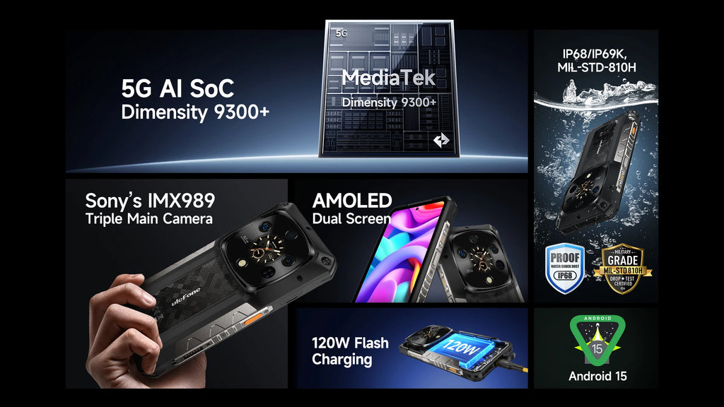 【World Premiere】Ulefone Armor 28 Ultra 5G AI Rugged Phone 1TB ROM+32GB RAM Android Smartphone AMOLED 6.67" 10600mAh Mobile phone