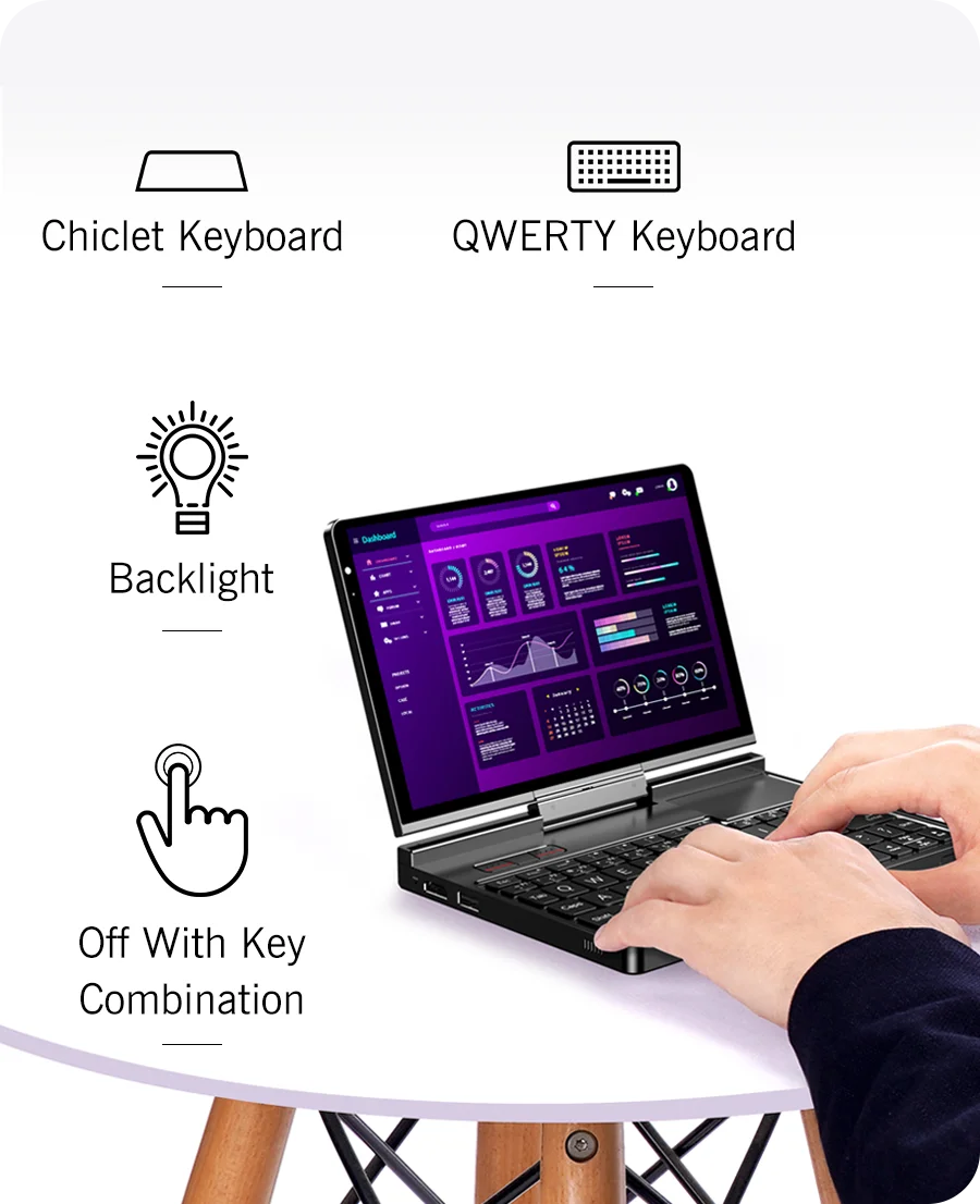 Hot Original GPD Pocket 4 8.8-inch AMD AI 9 HX 370 64GB RAM Portable Mini PC 2TB NVMe flipped 180° Laptop Computer for business