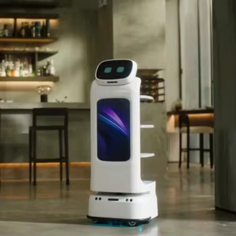Customized Amy Humanoid AI Robot Waiter for Restaurant / Coffee Shop Automatic Walk and Talk Meal Delivery Robot