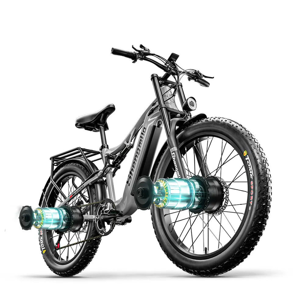 26" Electric Bike 2000W E-Bike For Adults Dual Motor Bicycle  30mph Fat Tyre~