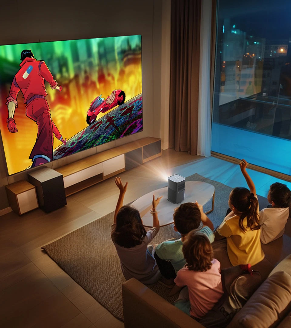 Vevshao V30 3D 4K Mini Projector Cinema Smart Android WiFi Portable 1080P Home Theater Video LED DLP Projector with Battery