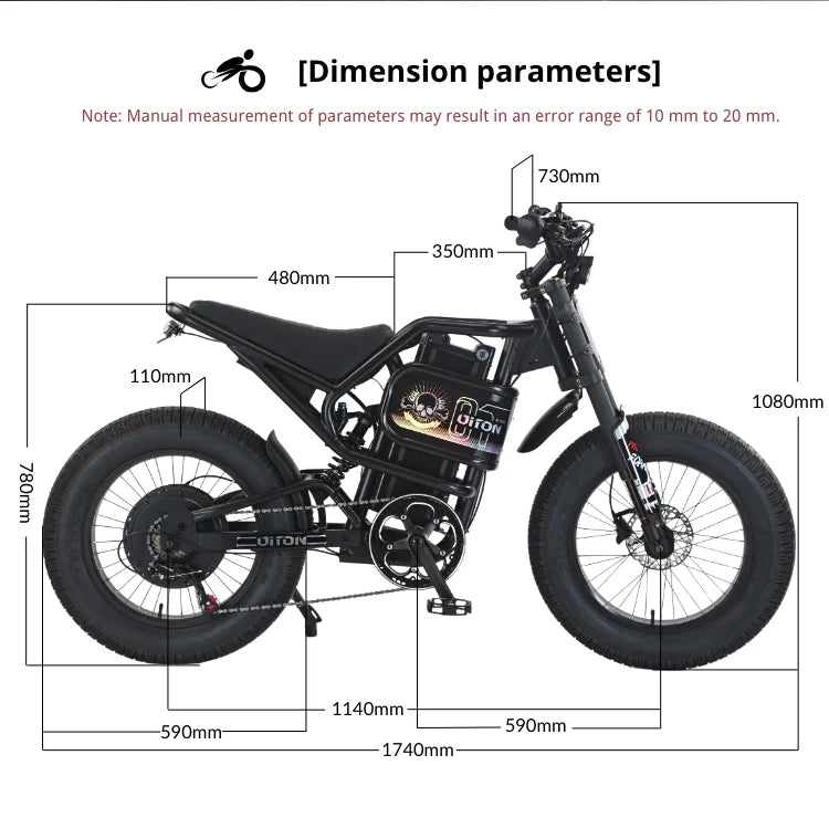 Diton S-300 60V 3000W Electric Bike | 25Ah Remote Battery | Powerful Motor, Off-Road Electric Bike for Outdoor Lovers