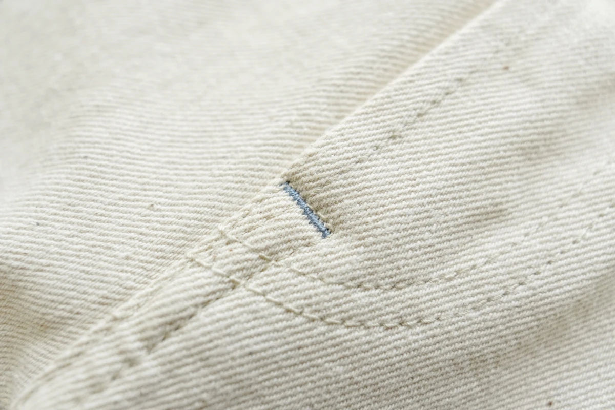 Sauce Zhan Mens Jeans Selvedge Denim White Jeans Regular Fit hight rise  14 Oz One Wash
