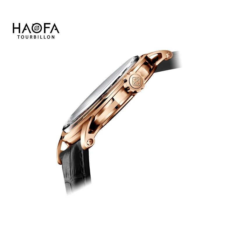 Haofa Center Tourbillon Movement Men Watches Skeleton Flying Tourbillon Mechanical Luxury watches for man  Sapphire