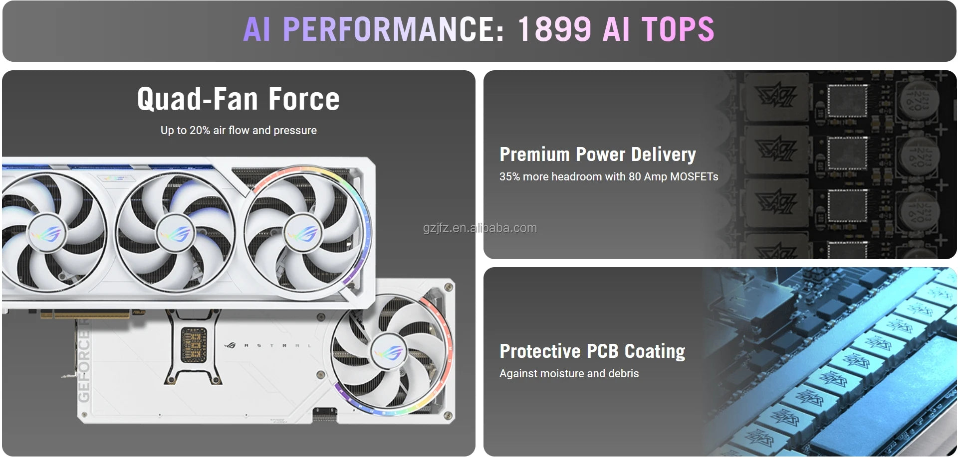 2025 New ROG Astral RTX 5080 16GB GDDR7 WHITE OC Gaming Graphics Card GPU RTX 5080 AI Computing Video Cards for Gaming PC