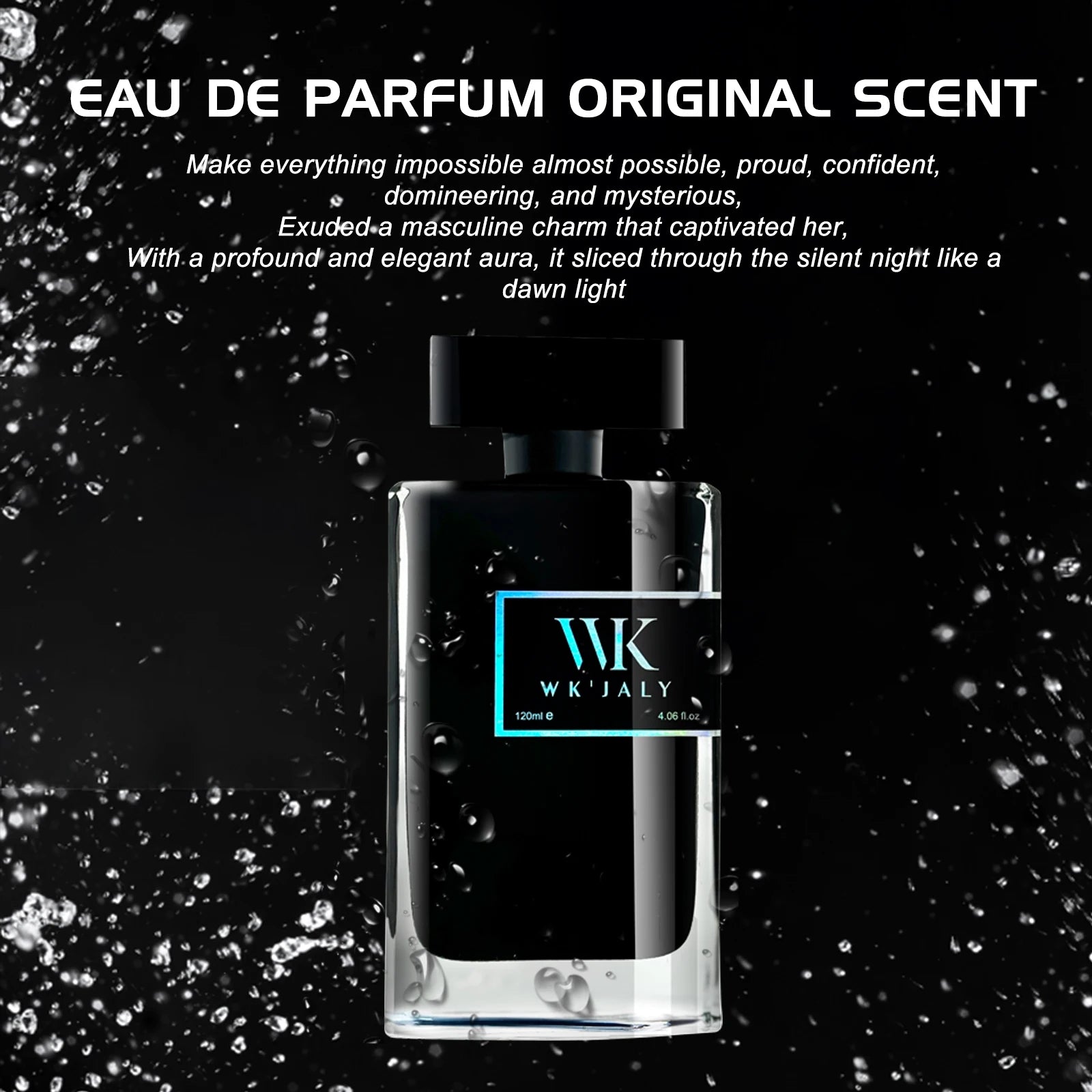 WK JALY Eau De Parfum For Men, With Notes of Bergamot, Woody, Rosemary, Men's Cologne Perfume, Long Lasting Scent, 120ml/4 oz