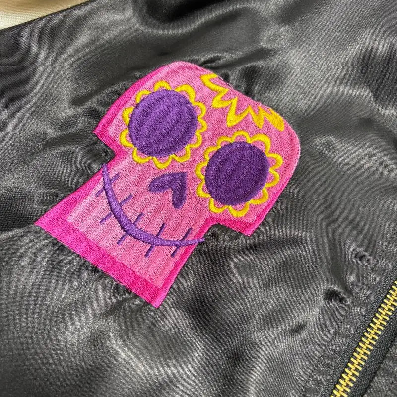 Premium Sukajan Hamahiga Full Embroidery Patchwork Jacket Outerwear Color Block Youth Trend Standard Fit Long Sleeve Zipper C...
