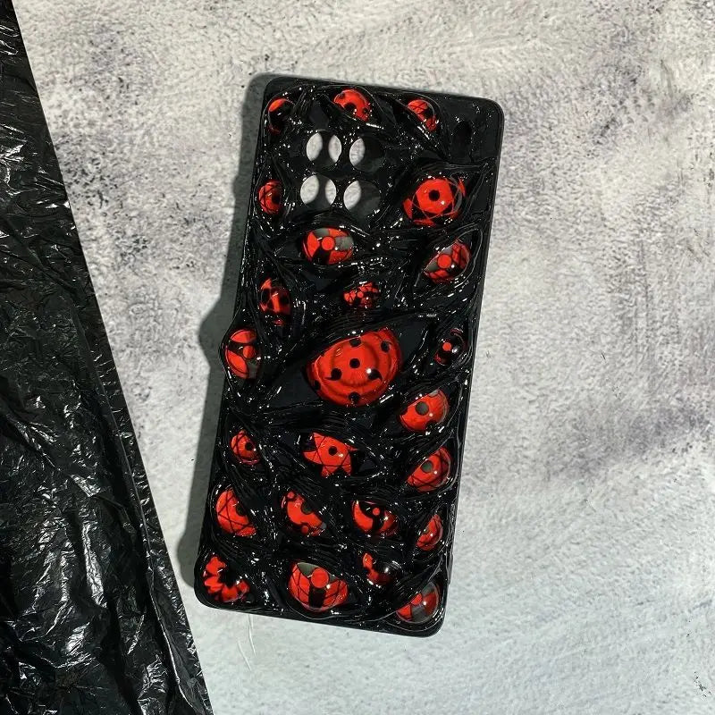 Naruto peripheral Sasuke Sharingan Itachiiiphone16proamx mobile phone case animation handmade luminous Sasuke mobile phone case