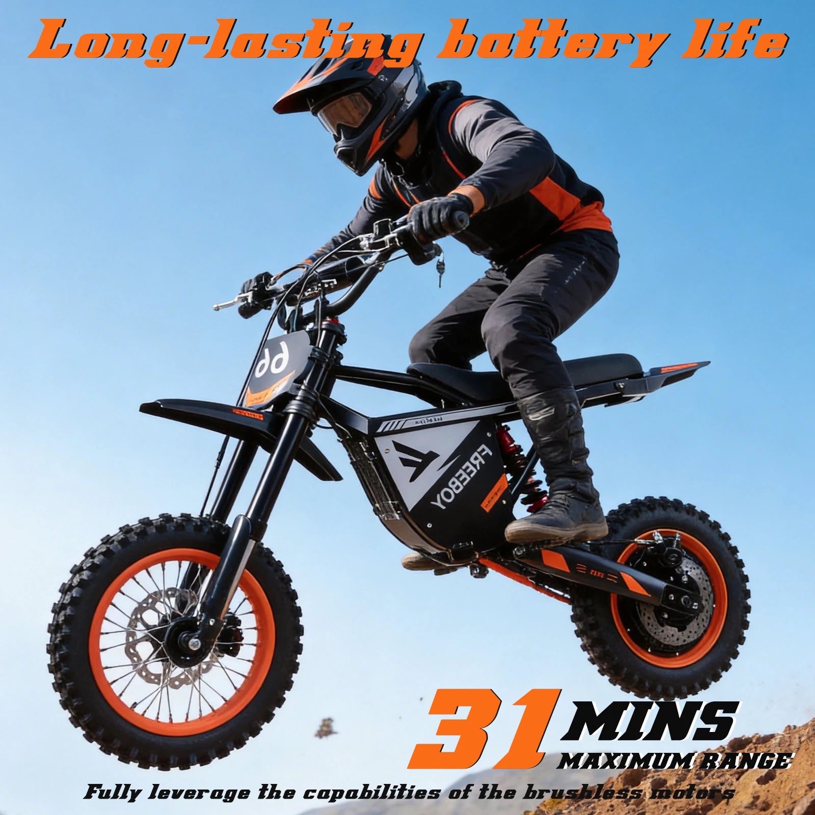 FREEBOY Y66 E-bike 3000W Motor 48V30AH Battery Electric Bike Max Speed: 55KM/H 12/10-In All-terrain Fat Tires Electric Bicycle