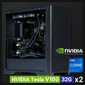 Dual graphics card V100 water-cooled version host GPU deployment tower workstation AI ultra-quiet server