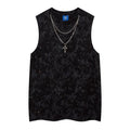 Men Vest Shiny Night Sky Casual Tank Top Nightclub Streetwear Fashion Stage Performances Niche Cross Top Men'S Clothing 2025 New