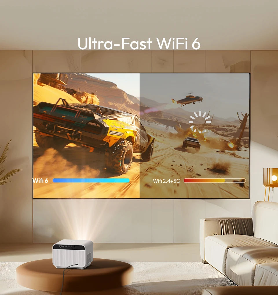 BYINTEK LOVE U12 Full HD 1080P Projector 4K 800 ANSI Android WiFi 6 Auto Focus Home Theater Projectors for Movie Meeting Video