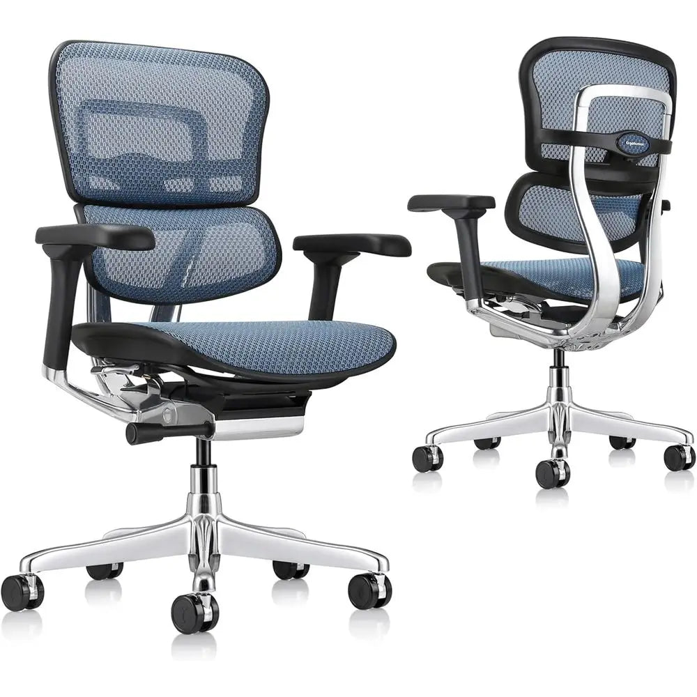 High Back Mesh Office Chair with Tension, Lock, Angle, Height, Synchro, Seat, Arm Adjustments, Blue