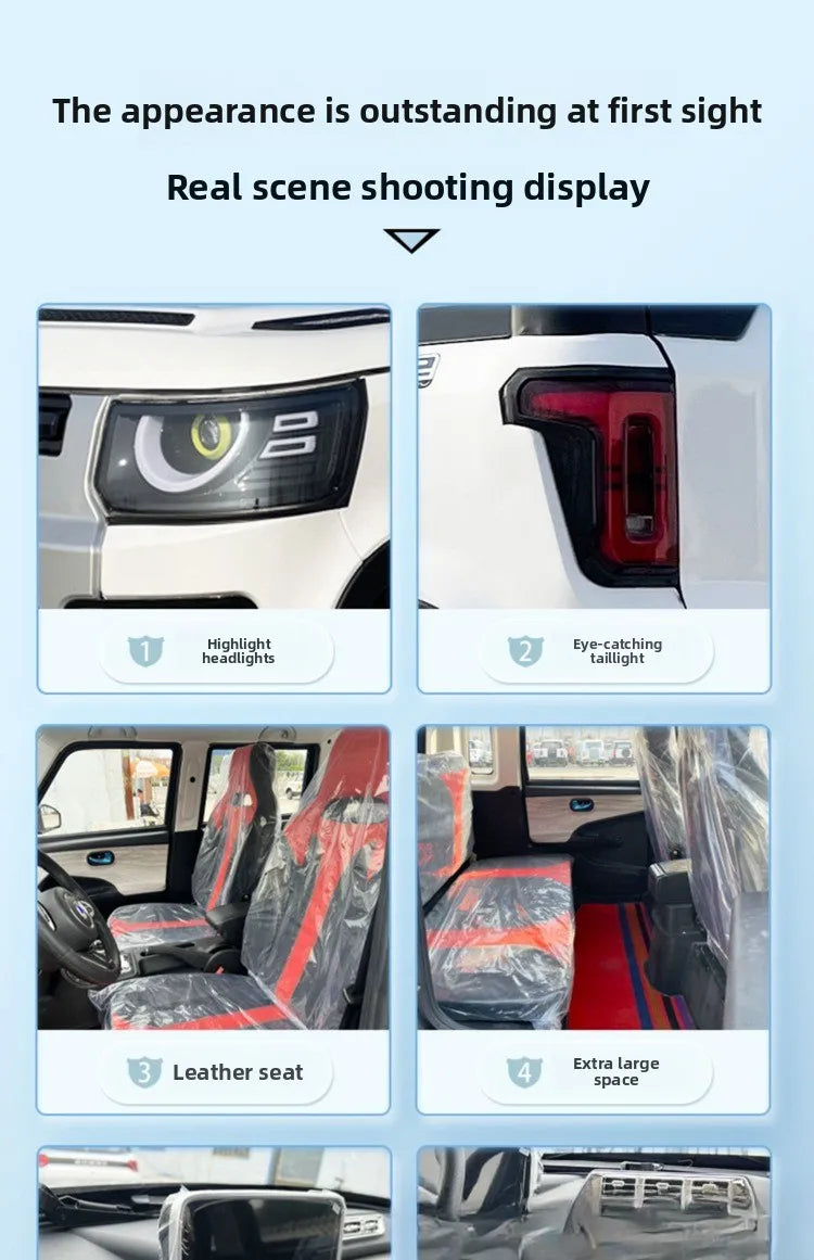 Four-wheeled electric vehicle household old man music adult women low-speed small transport car oil and electricity