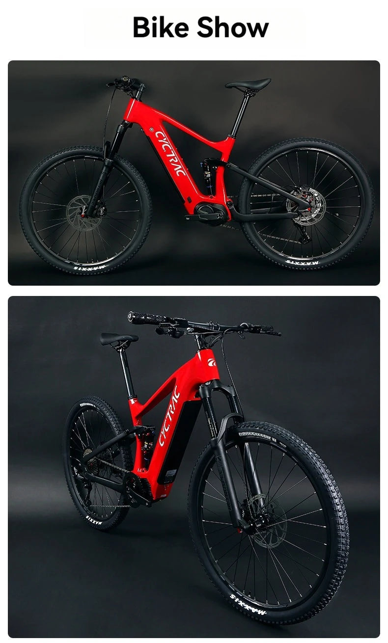 Hot Selling CYCTRAC Electric Bicycle Carbon Fiber Frame Electric Bike 29 Inch Electric Mountain Bike With Full Suspension