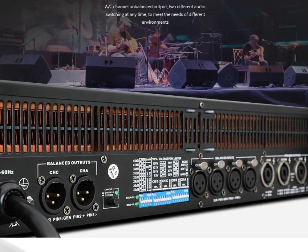 FP10000Q/FP20000Q Professional Audio Power Amplifier 2 Ohm Stable 4 Channels Class TD Amp 4x1350W 10000 Watts ON-Semi Live Show