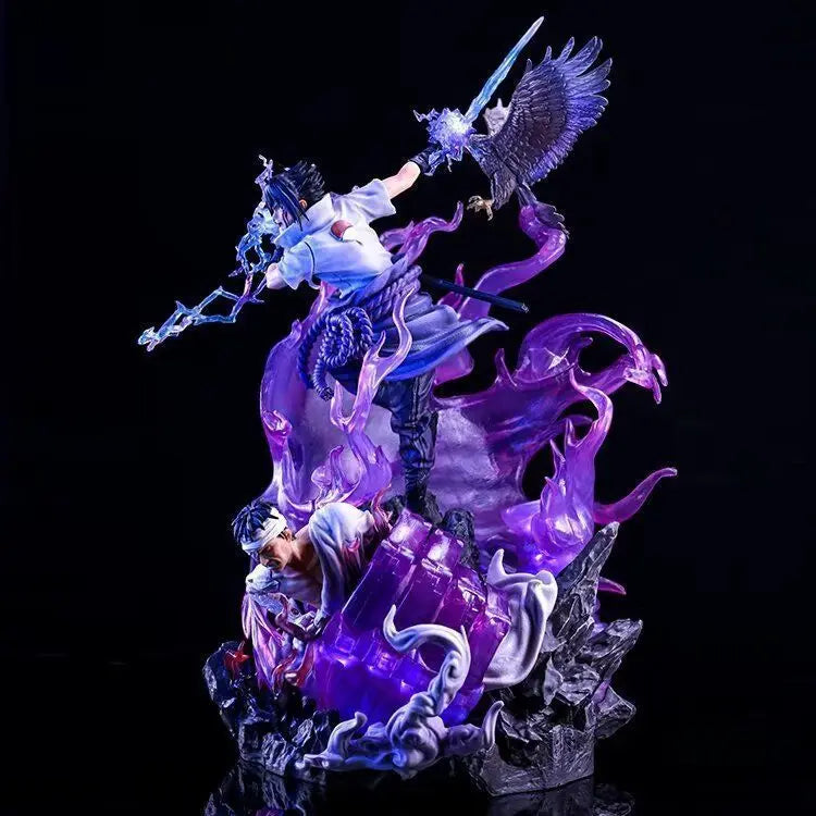 40cm New NARUTO Anime Figure Uchiha Sasuke Peripheral PVC Model Scene Statue Desktop Decoration Ornaments Birthday Gifts Toys