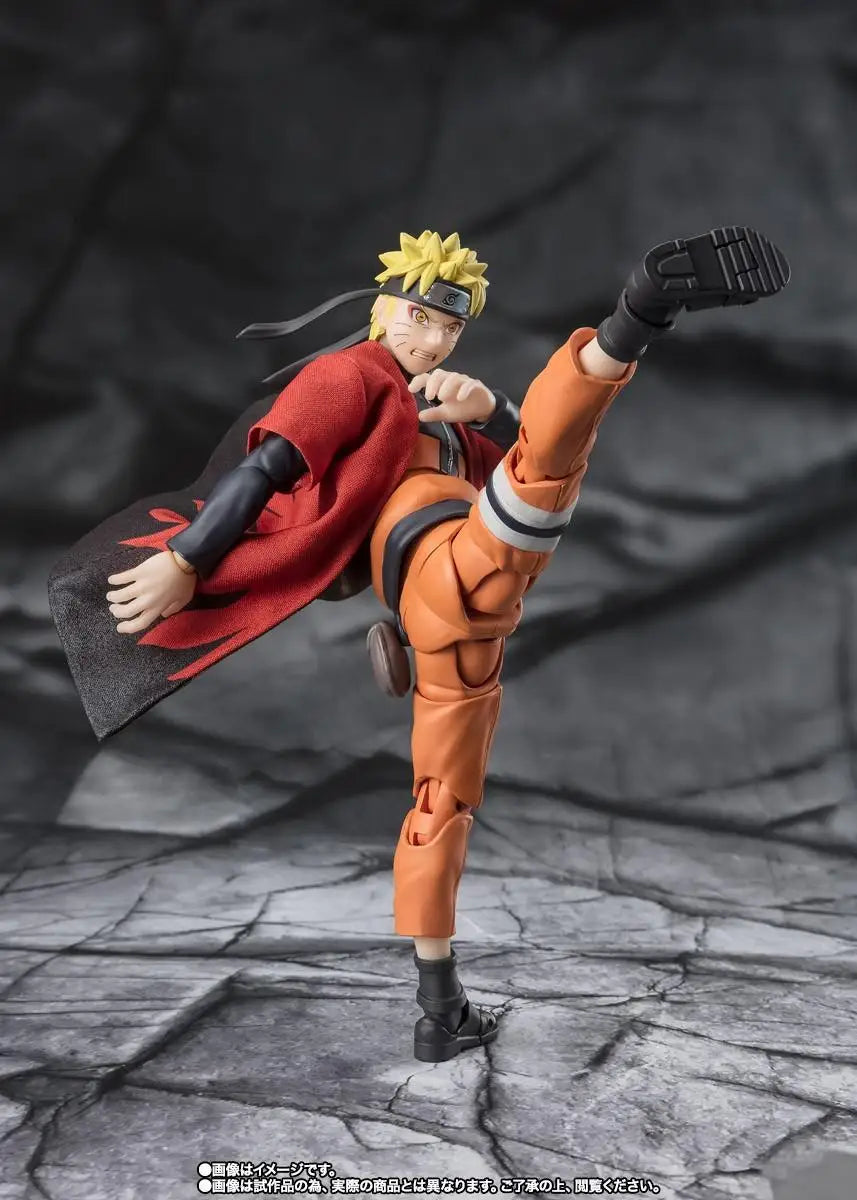 BANDAI Naruto Original Box Figure SHF Naruto Series Uzumaki Naruto [Sage Mode] Anime Peripheral Model Figure Collection Gifts