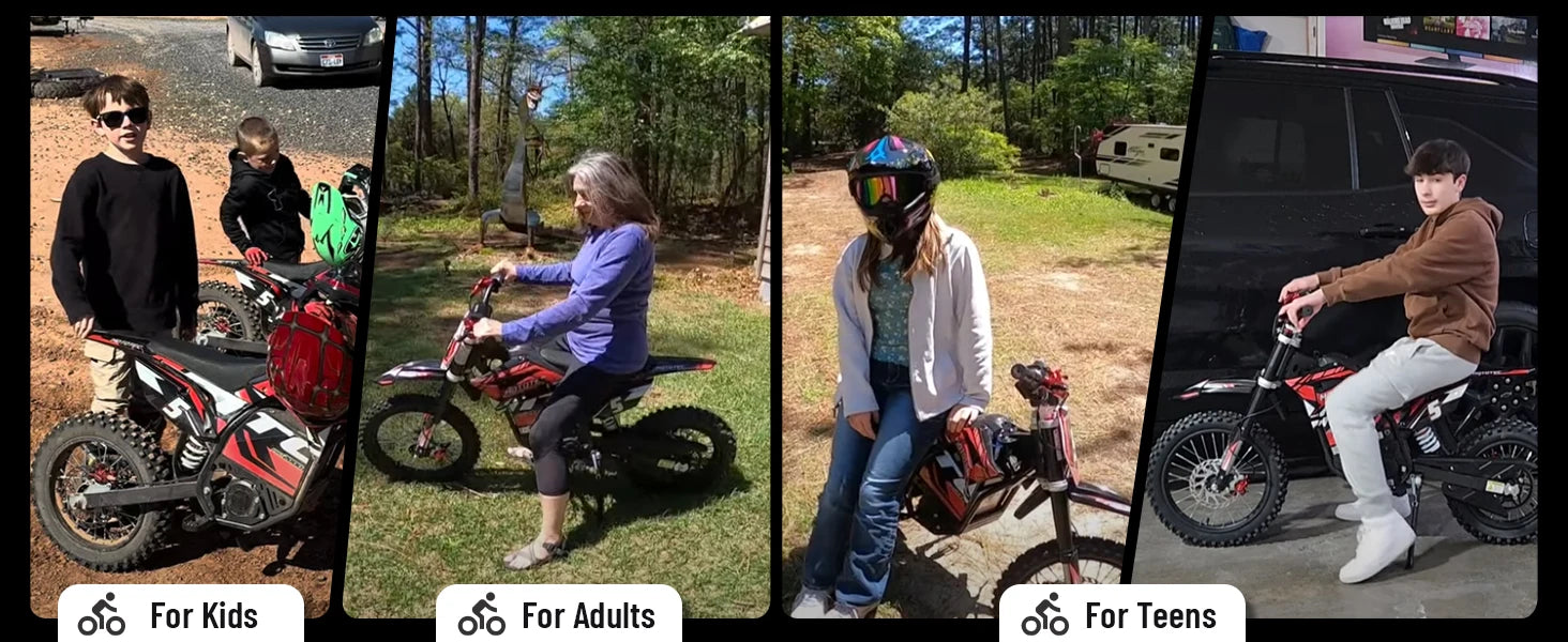 KOOZ HP115E 60V 2000W Electric Motorcycle for Kids and Teens,Electric Dirt Bike Up to 40 MPH & 18 Miles Long-Range.