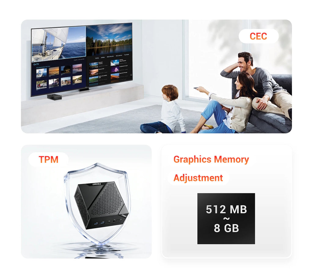 FIREBET AM02 Mini PC 6600H CPU 6C/12T UP TO 4.5GHz 16GB LPDDR5 RAM 512GB SSD Windows 11 2*RJ45 WIFI6 BT5.2 Gaming Computer