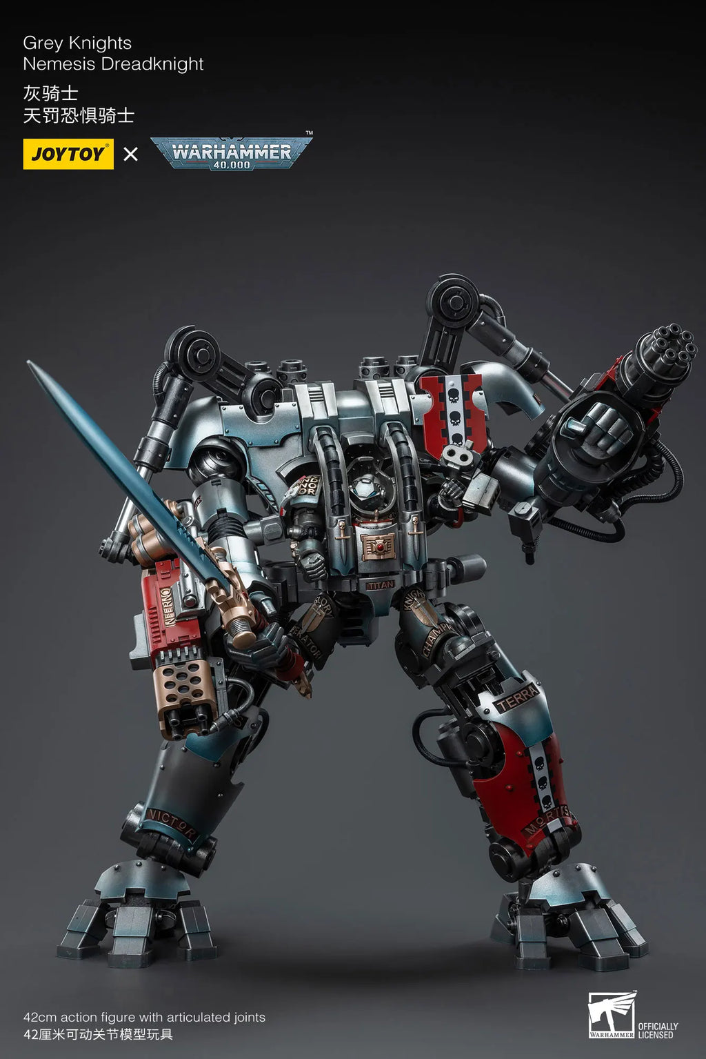 JOYTOY Warhammer40k 1/18 Action Figure Mecha Grey Knight Nemesis Dreadknight Anime Figures Toys Model Gift