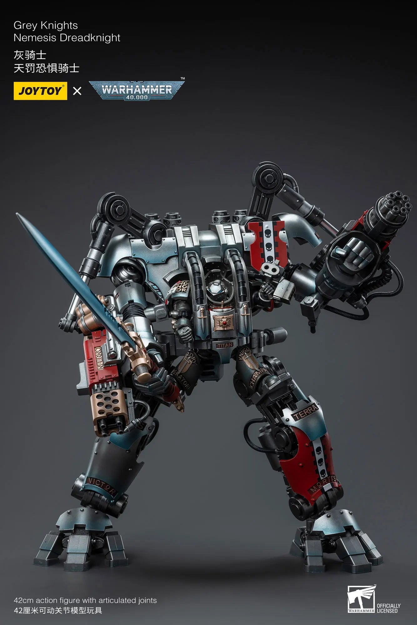 JOYTOY Warhammer40k 1/18 Action Figure Mecha Grey Knight Nemesis Dreadknight Anime Figures Toys Model Gift