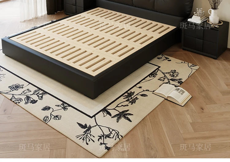 Tall Headboard Double Bed Frame Modern European Style Full Queen Size Bed Frame Bedroom Nightstands Cama De Casal Home Furniture