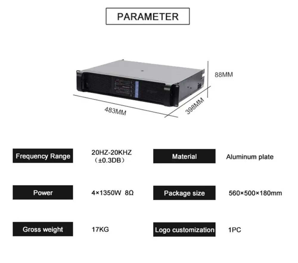 FP10000Q/FP20000Q Professional Audio Power Amplifier 2 Ohm Stable 4 Channels Class TD Amp 4x1350W 10000 Watts ON-Semi Live Show