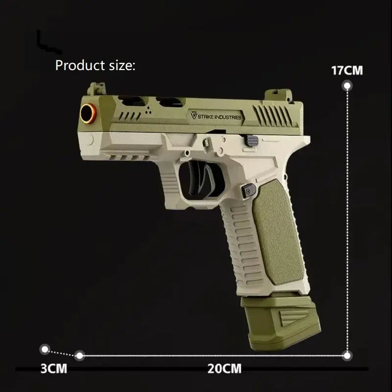 G17 Pistol Soft Bullet Toy Continuous Firing Blowback Guns Shell Ejected Manual Airsoft Weapon Kids Birthday Christmas Gift