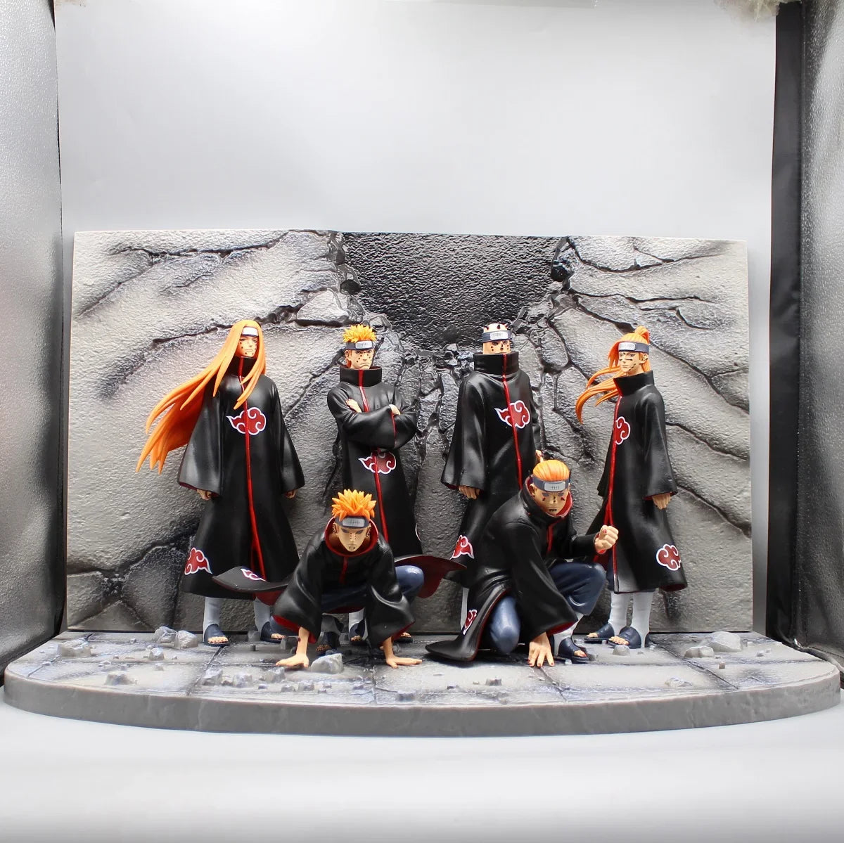 37cm Naruto Akatsuki Figure 6 Pcs/Set Uchiha Itachi Madara Konan Hidan Ninja Super Anime Scene Figurine Decoration Model Toys